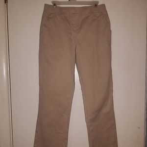 Khaki school pants, flared